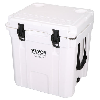 VEVOR Insulated Portable Cooler, 31 L, Holds 35 Cans, Ice Retention Hard Cooler