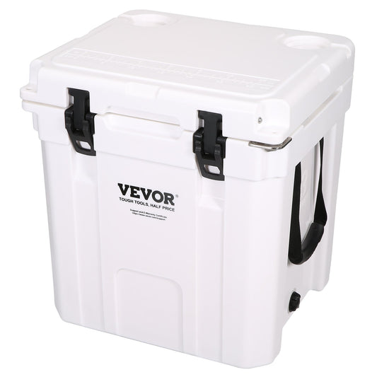 VEVOR Insulated Portable Cooler, 31 L, Holds 35 Cans, Ice Retention Hard Cooler