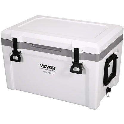 VEVOR Insulated Portable Cooler, 49 L, Holds 50 Cans, Ice Retention Hard Cooler