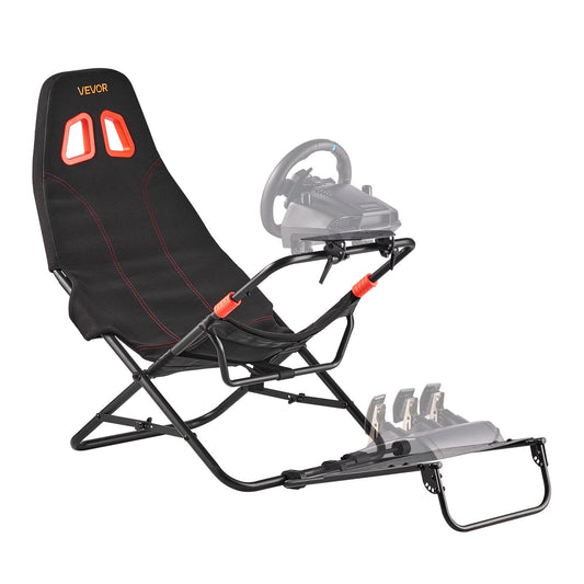 Portable Racing Wheel Stand, Foldable & Adjustable Steering Sim Wheel Stand, 470 mm Seat Inner Width, Compatible with Logitech G923/G920/G29, Thrustmaster T248P, Fanatec, Hori, Mad Catz, Black