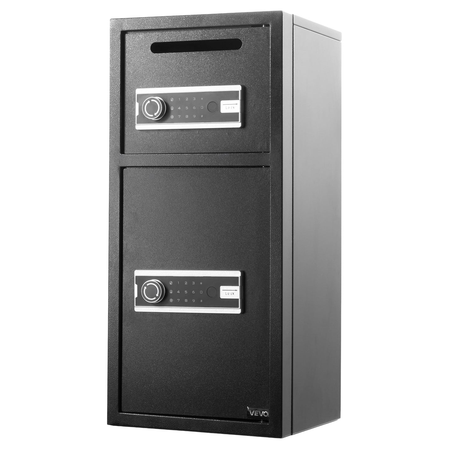 Double Door Safe Box, 93.45 L, Heavy Duty Home Safe with Electronic Keypad, Anti-Theft, Digital Safety Lock Box with Key, Drop Slot, for Money, Firearm, Jewelry, Document, Valuables, Black