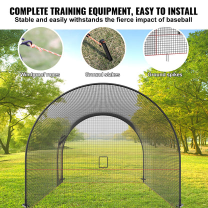 VEVOR Baseball Batting Cage, Softball and Baseball Batting Cage Net and Frame, 12x12x10ft