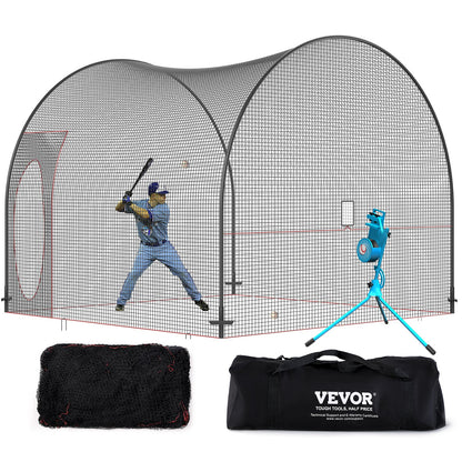 VEVOR Baseball Batting Cage, Softball and Baseball Batting Cage Net and Frame, 12x12x10ft