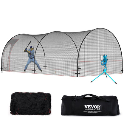 Portable 6.7x3.7x2.4m Baseball/Softball Batting Cage with Net and Frame