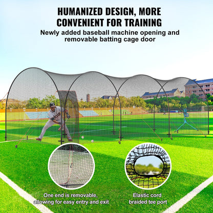 Portable Baseball & Softball Batting Cage Net, 10x4x3m, with Carry Bag for Training