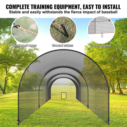 Portable Baseball & Softball Batting Cage Net, 10x4x3m, with Carry Bag for Training