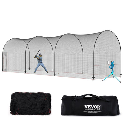 Portable Baseball & Softball Batting Cage Net, 12x3.6x3.6m, 29.78 kg, with Bag