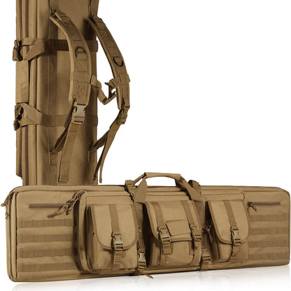 Tactical Double Gun Bag for 2 Rifles & 2 Pistols, 0.91m, Waterproof, Brown