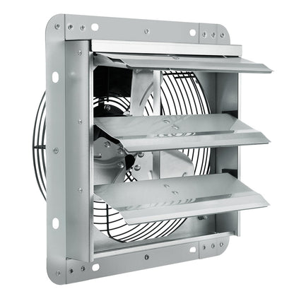 High-Speed 254mm Shutter Exhaust Fan, 1400 RPM, 753 CFM, Aluminum Wall Mount