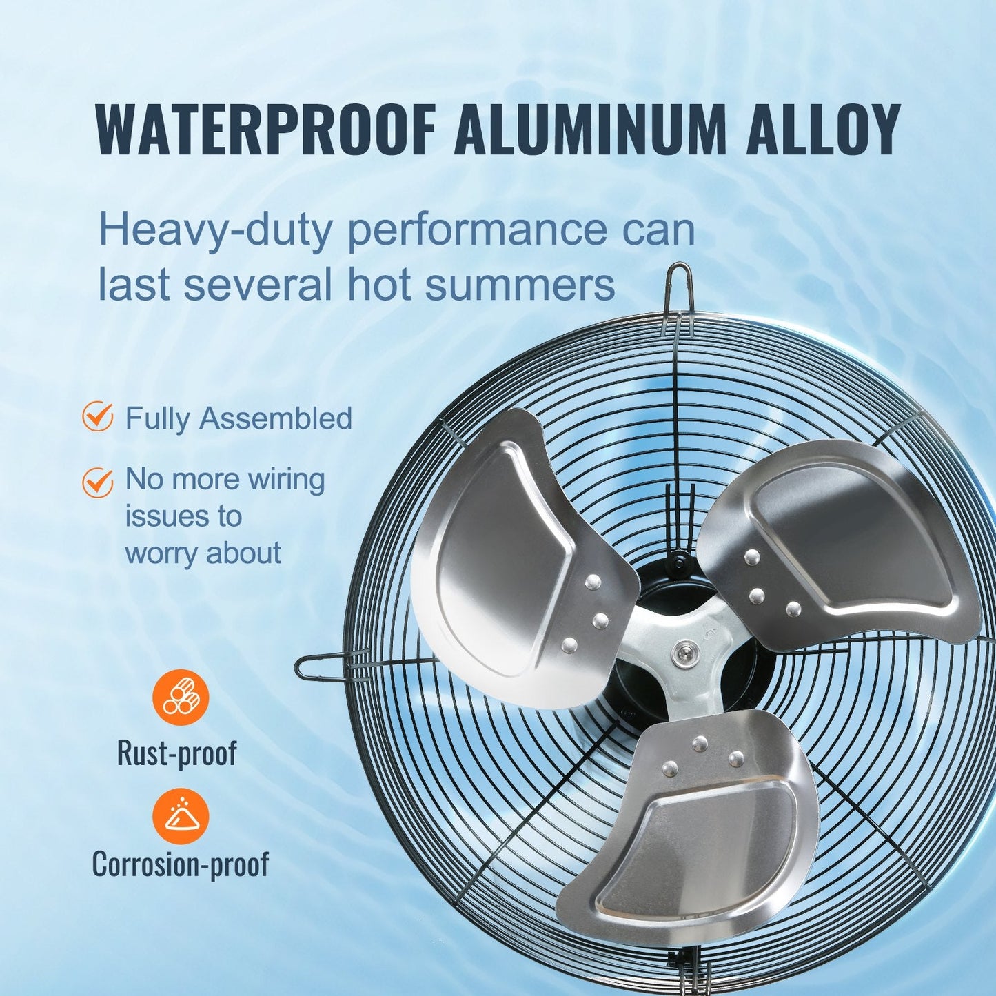 High-Speed 305mm Aluminum Wall Mount Exhaust Fan for Ventilation & Cooling