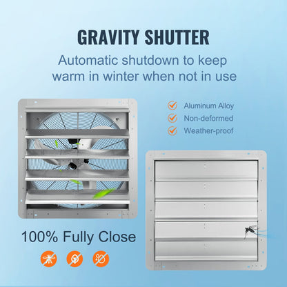High-Speed 610 mm Aluminum Wall Mount Exhaust Fan for Ventilation and Cooling