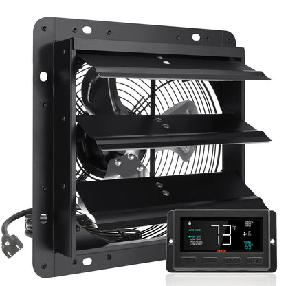 VEVOR Shutter Exhaust Fan, 254mm / 10inch  with Temperature Humidity Controller,