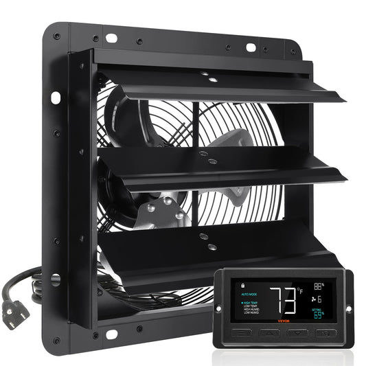 VEVOR Shutter Exhaust Fan, 254mm / 10inch  with Temperature Humidity Controller,