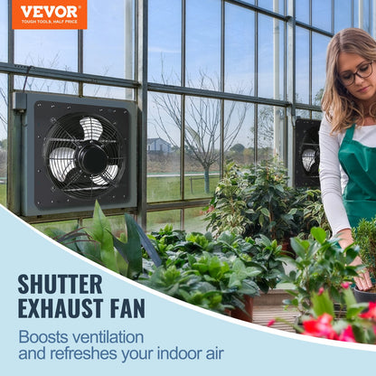 VEVOR Shutter Exhaust Fan, 356 mm / 14inch with Temperature Humidity Controller,