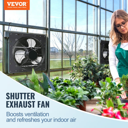 VEVOR Shutter Exhaust Fan, 406 mm /16inch with Temperature Humidity Controller,