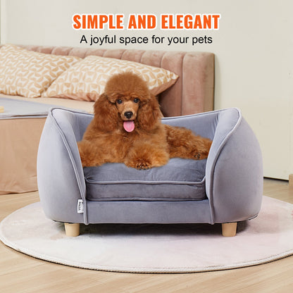VEVOR Pet Sofa, Dog Couch for Small Dogs and Cats, 27x15x15 inch Soft Velvety Dog