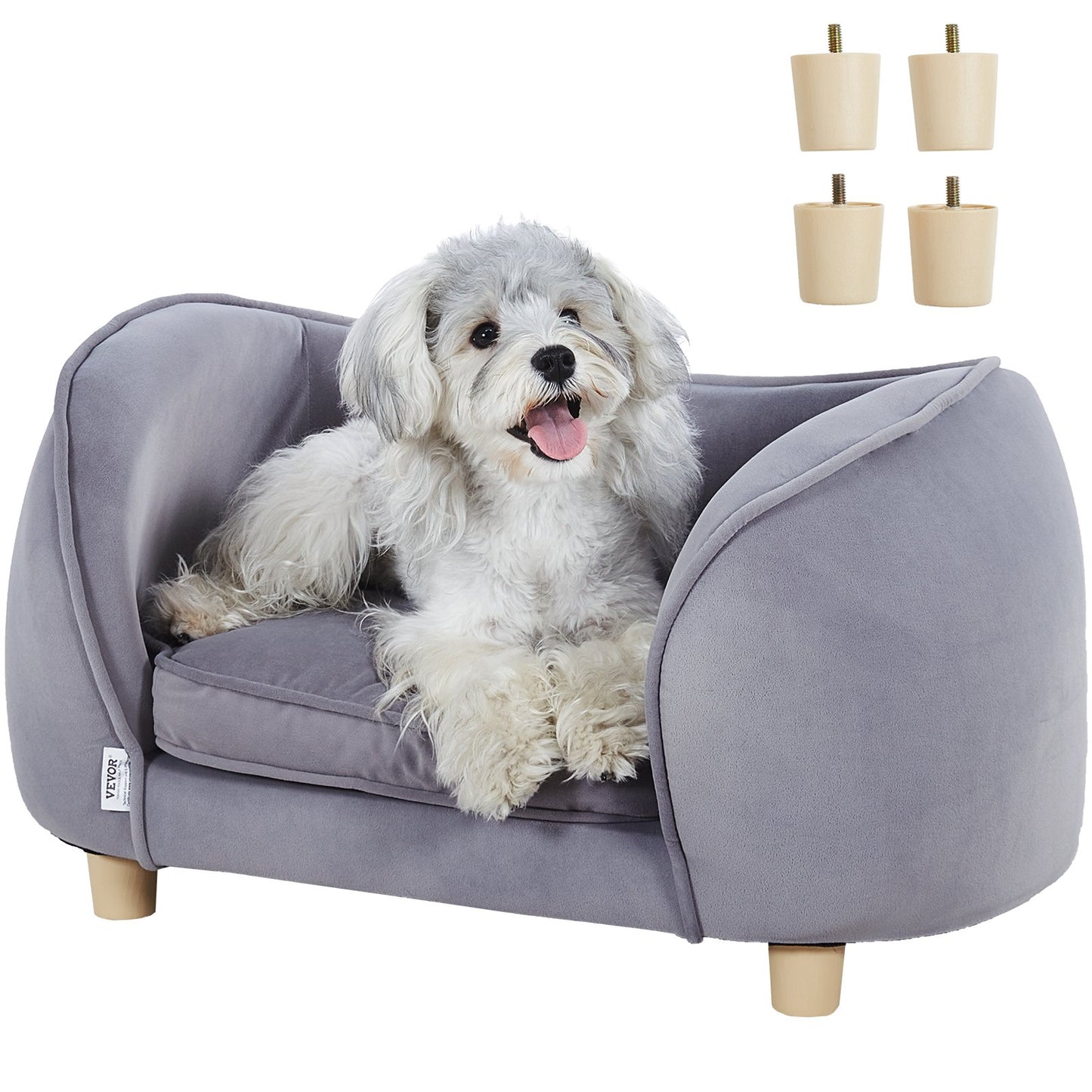 VEVOR Pet Sofa, Dog Couch for Small Dogs and Cats, 27x15x15 inch Soft Velvety Dog