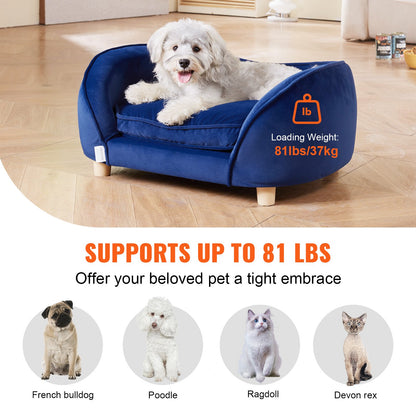 VEVOR Pet Sofa, Dog Couch for Medium-Sized Dogs and Cats, 28x20x12 inch Soft Velvety