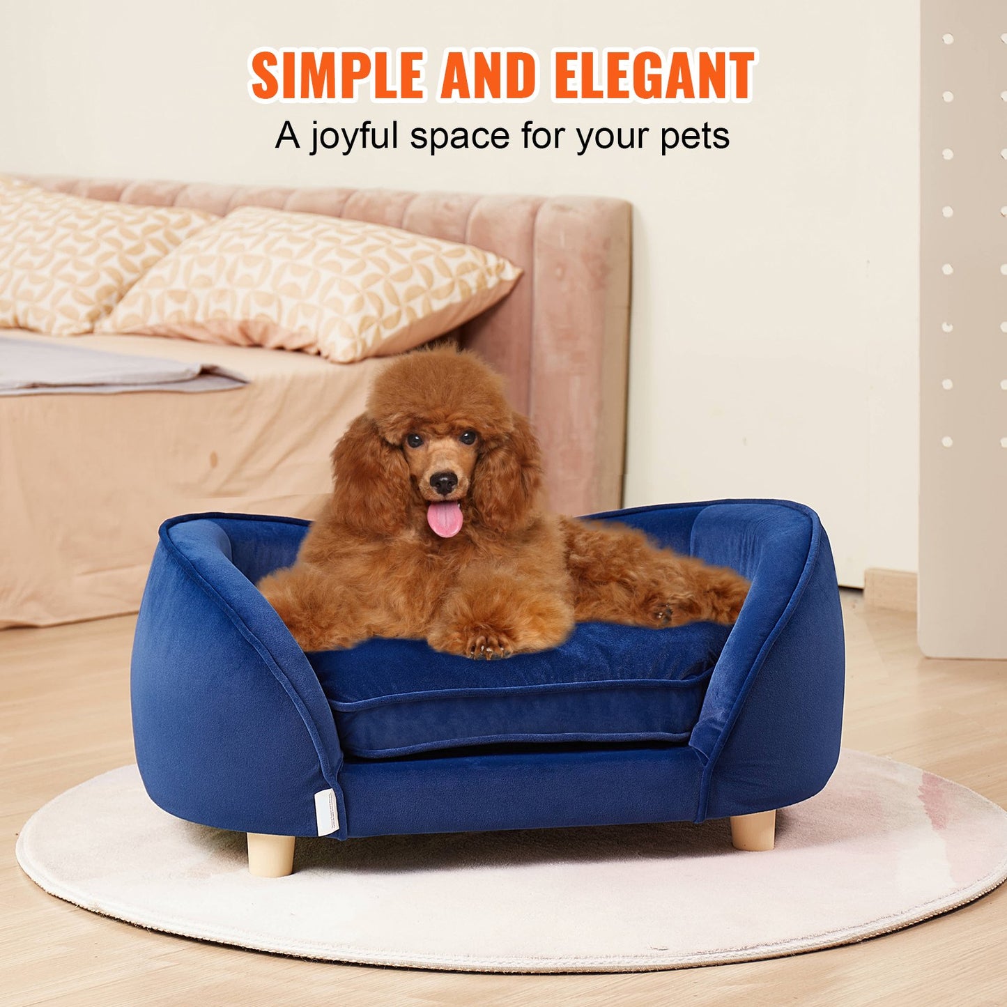 VEVOR Pet Sofa, Dog Couch for Medium-Sized Dogs and Cats, 28x20x12 inch Soft Velvety