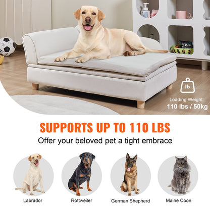 VEVOR Pet Sofa, Dog Couch for Large-Sized Dogs and Cats, 36x23x16 inch Soft Velvety