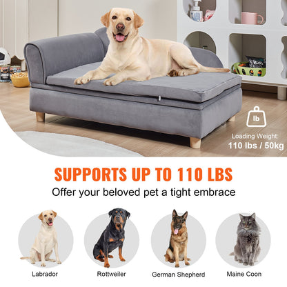 VEVOR Pet Sofa, Dog Couch for Large-Sized Dogs and Cats, 36x23x16 inch Soft Velvety