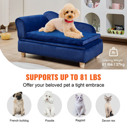 VEVOR Pet Sofa, Dog Couch for Medium-Sized Dogs and Cats, 30x18x16 inch Soft Velvety