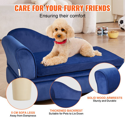 VEVOR Pet Sofa, Dog Couch for Medium-Sized Dogs and Cats, 30x18x16 inch Soft Velvety