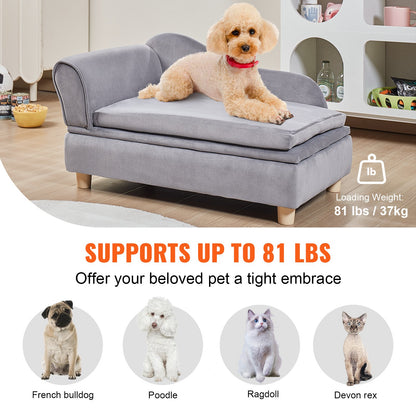 VEVOR Pet Sofa, Dog Couch for Medium-Sized Dogs and Cats, 30x18x16 inch Soft Velvety