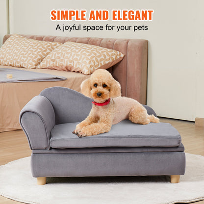 VEVOR Pet Sofa, Dog Couch for Medium-Sized Dogs and Cats, 30x18x16 inch Soft Velvety