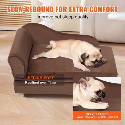 VEVOR Pet Sofa, Dog Couch for Medium-Sized Dogs and Cats, 30x18x16 inch Soft Velvety