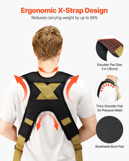Moving Straps, Supports up to 453.6 kg, 2-Person Lifting and Moving System with 2 Harness Straps & 2 Load-bearing Straps, Adjustable Lifting Straps for Moving Furniture Appliances Mattresses
