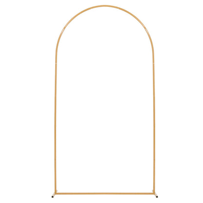 Arch Backdrop Stand, 2.2 x 1.2 m, Stable Structure, Easy Assembly, 1 Set Gold Metal Arch Backdrop Stand for Wedding, Birthday Party, Graduation, Holiday Celebration, and Ceremony Decoration