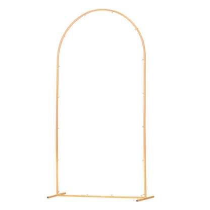 Arch Backdrop Stand, 2.2 x 1.2 m, Stable Structure, Easy Assembly, 1 Set Gold Metal Arch Backdrop Stand for Wedding, Birthday Party, Graduation, Holiday Celebration, and Ceremony Decoration