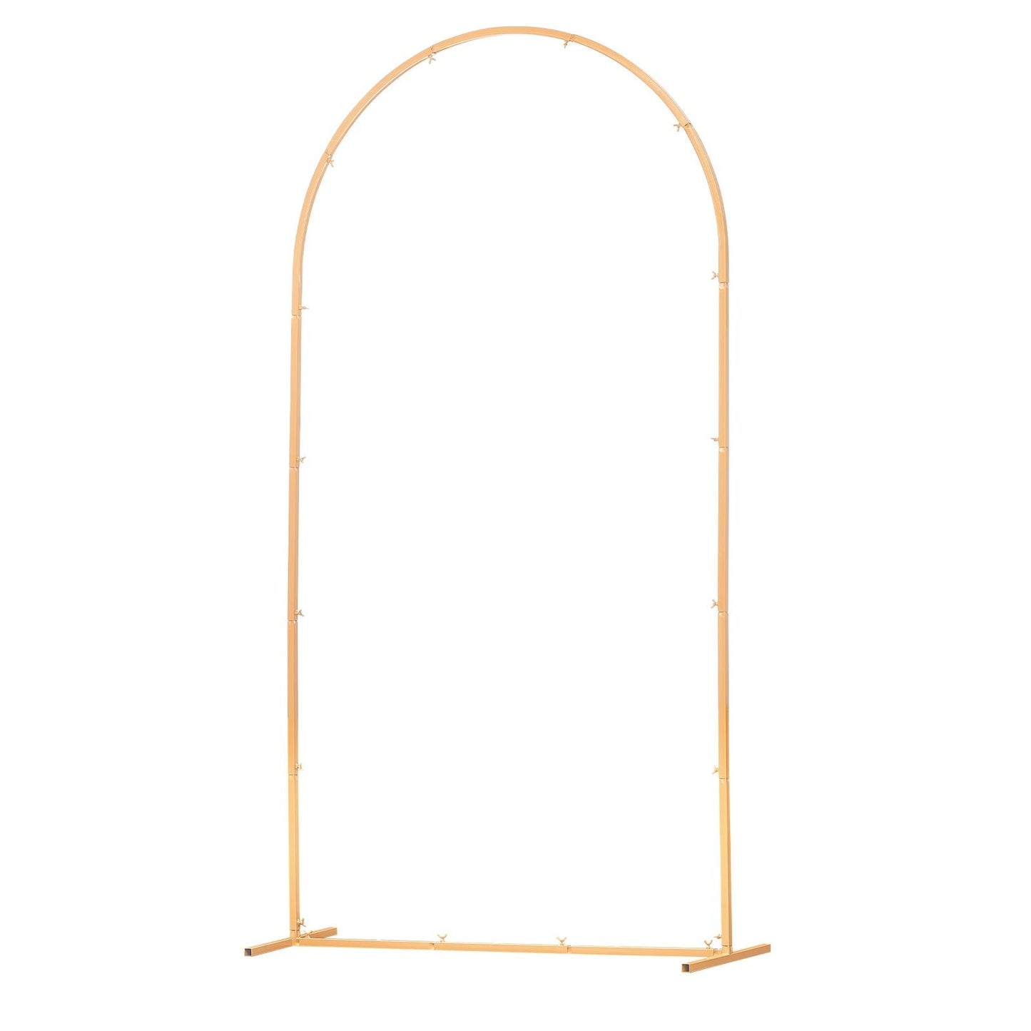 Arch Backdrop Stand, 2.2 x 1.2 m, Stable Structure, Easy Assembly, 1 Set Gold Metal Arch Backdrop Stand for Wedding, Birthday Party, Graduation, Holiday Celebration, and Ceremony Decoration