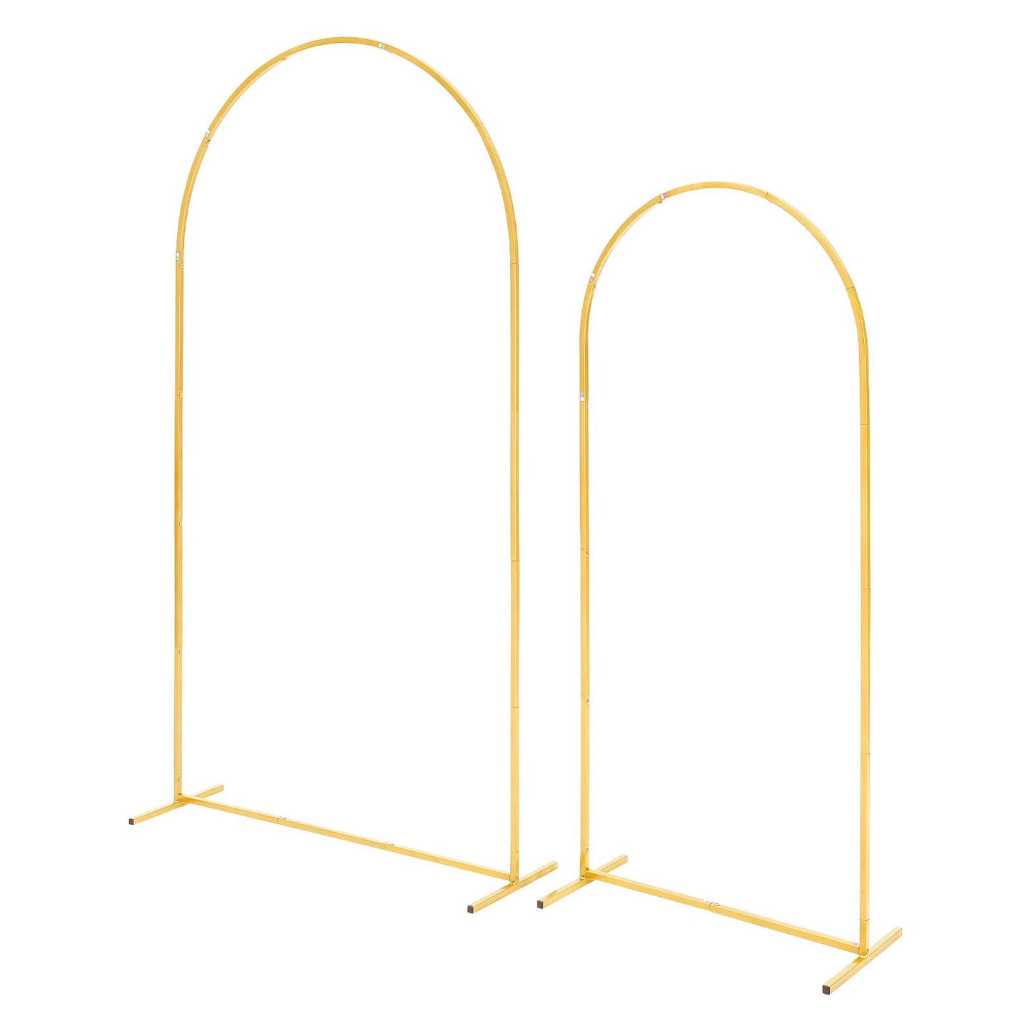 Arch Backdrop Stand, Set of 2, 2.2 m and 1.8 m, Stable Structure, Easy Assembly, Gold Metal Arch Backdrop Stand for Wedding, Birthday Party, Graduation, Celebration, and Ceremony Decoration