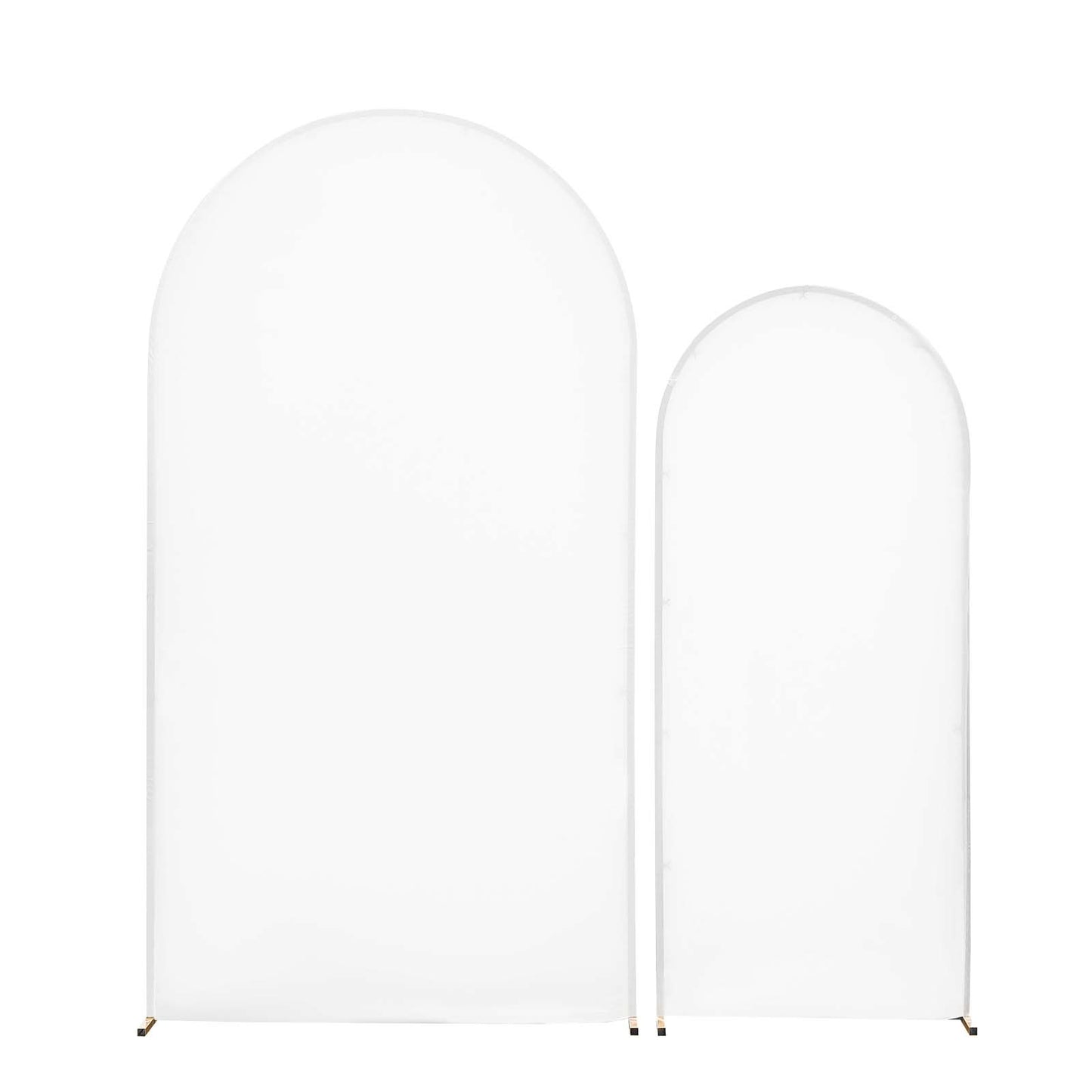 Arch Backdrop Stand, Set of 2, 2.2 m and 1.8 m, Stable Structure, Easy Assembly, Gold Metal Arch Backdrop Stand with Cover for Wedding, Birthday Party, Celebration, and Ceremony Decoration
