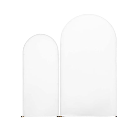 Arch Backdrop Stand, Set of 2, 2.2 m and 1.8 m, Stable Structure, Easy Assembly, Gold Metal Arch Backdrop Stand with Cover for Wedding, Birthday Party, Celebration, and Ceremony Decoration