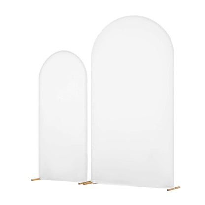 Arch Backdrop Stand, Set of 2, 2.2 m and 1.8 m, Stable Structure, Easy Assembly, Gold Metal Arch Backdrop Stand with Cover for Wedding, Birthday Party, Celebration, and Ceremony Decoration