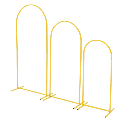 Arch Backdrop Stand, Set of 3, 1.8/1.5/1.2 m, Stable Structure, Easy Assembly, Gold Metal Arch Backdrop Stand for Wedding, Birthday Party, Graduation, Celebration, and Ceremony Decoration