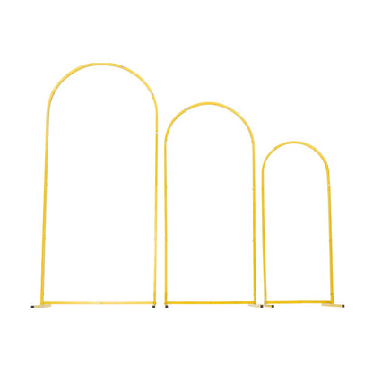 Arch Backdrop Stand, Set of 3, 1.8/1.5/1.2 m, Stable Structure, Easy Assembly, Gold Metal Arch Backdrop Stand for Wedding, Birthday Party, Graduation, Celebration, and Ceremony Decoration