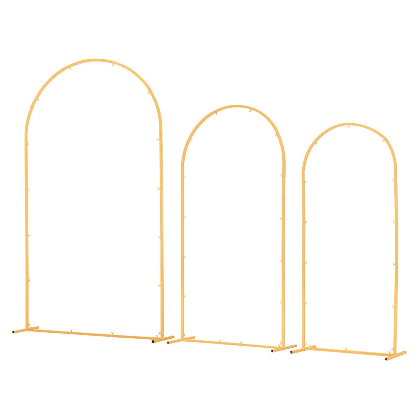 Arch Backdrop Stand, Set of 3, 2.2/2/1.8 m , Stable Structure, Easy Assembly, Gold Metal Arch Backdrop Stand for Wedding, Birthday Party, Graduation, Holiday Celebration, and Ceremony Decoration