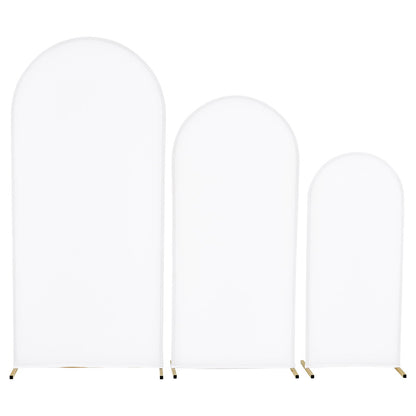 Arch Backdrop Stand, Set of 3, 1.8/1.5/1.2 m, Stable Structure, Easy Assembly, Gold Metal Arch Backdrop Stand with Cover, for Wedding, Birthday Party, Celebration, and Ceremony Decoration
