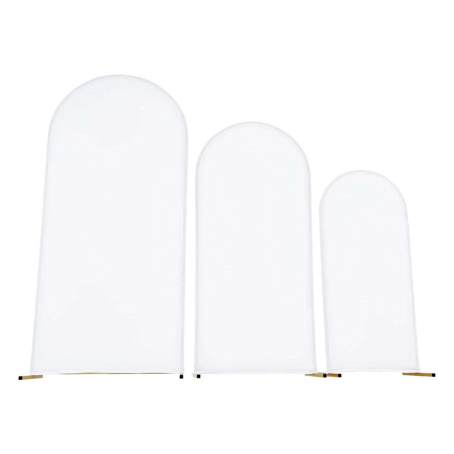 Arch Backdrop Stand, Set of 3, 1.8/1.5/1.2 m, Stable Structure, Easy Assembly, Gold Metal Arch Backdrop Stand with Cover, for Wedding, Birthday Party, Celebration, and Ceremony Decoration
