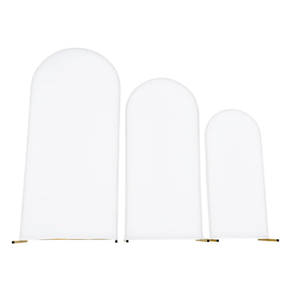 Arch Backdrop Stand, Set of 3, 1.8/1.5/1.2 m, Stable Structure, Easy Assembly, Gold Metal Arch Backdrop Stand with Cover, for Wedding, Birthday Party, Celebration, and Ceremony Decoration