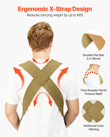 Moving Straps, Supports up to 453.6 kg, 2-Person Lifting and Moving System with 2 Harness Straps & 1 Load-bearing Strap, Adjustable Lifting Shoulder Straps Move Furniture Appliances Mattresses