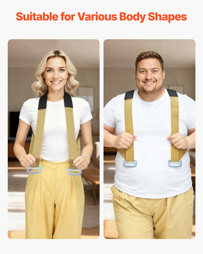 Moving Straps, Supports up to 453.6 kg, 2-Person Lifting and Moving System with 2 Harness Straps & 2 Load-bearing Straps, Adjustable Lifting Shoulder Straps Move Furniture Appliances Mattresses