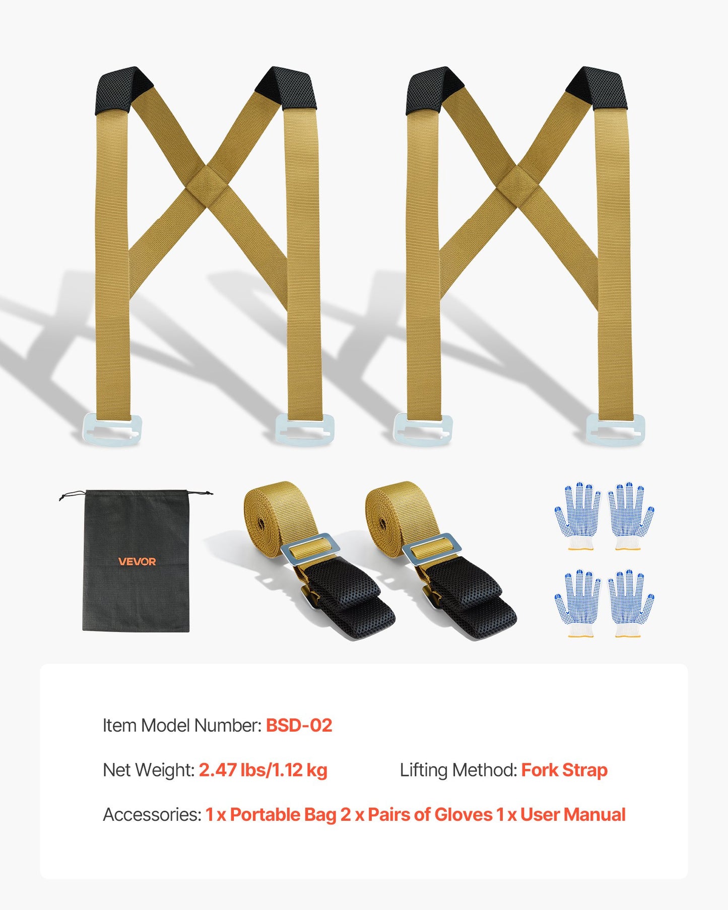 Moving Straps, Supports up to 453.6 kg, 2-Person Lifting and Moving System with 2 Harness Straps & 2 Load-bearing Straps, Adjustable Lifting Shoulder Straps Move Furniture Appliances Mattresses