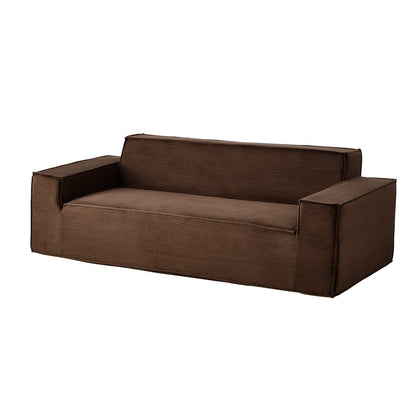 2110 mm Modern Sofa, Comfy Corduroy Couch with Deep Seats, Cloud Sofa with Wide Armrests, No Assembly Required, Large Plush Couch Ideal for Living Room, Bedroom, Apartment and Office, Brown