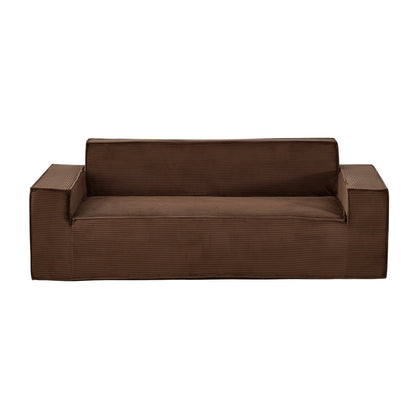 2110 mm Modern Sofa, Comfy Corduroy Couch with Deep Seats, Cloud Sofa with Wide Armrests, No Assembly Required, Large Plush Couch Ideal for Living Room, Bedroom, Apartment and Office, Brown