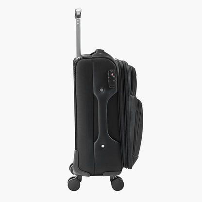 Softside Expandable Luggage with Spinner Wheels, 50.8 cm Softside Carry on Luggage, Lightweight Checked Suitcase with Expandable Zippered Pocket and TSA Lock, Black
